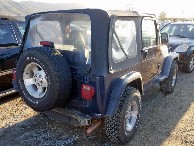 1J4FA29P3YP764182 - 2000 JEEP WRANGLER / BLUE photo 4