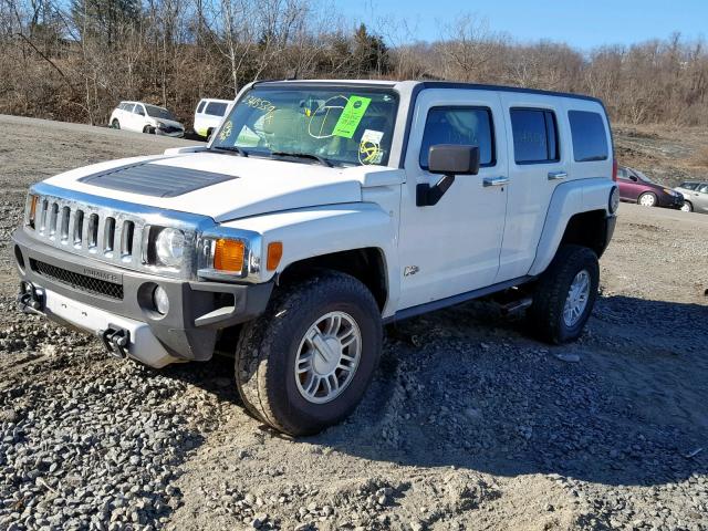 5GTEN13E498142704 - 2009 HUMMER H3 WHITE photo 2