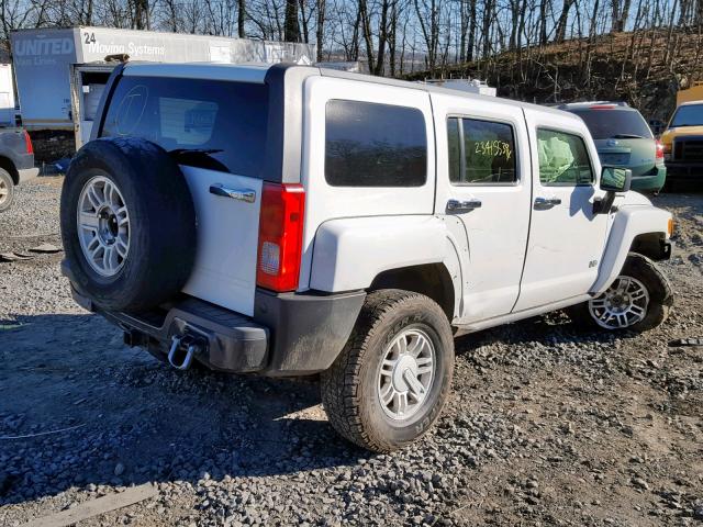 5GTEN13E498142704 - 2009 HUMMER H3 WHITE photo 4