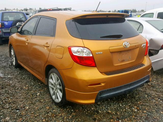 2T1GE40E99C003467 - 2009 TOYOTA COROLLA MA ORANGE photo 3