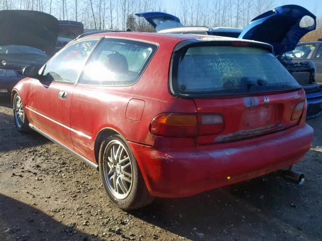 2HGEH2354RH510735 - 1994 HONDA CIVIC CX RED photo 3