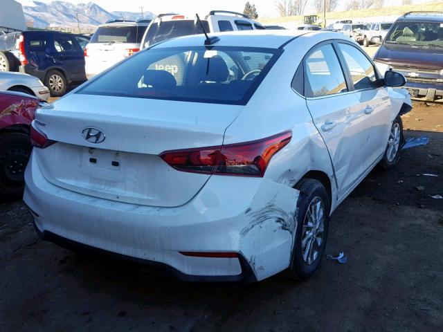 3KPC24A30KE047109 - 2019 HYUNDAI ACCENT SE WHITE photo 4