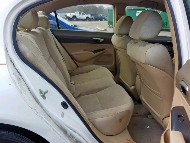 1HGFA16507L042209 - 2007 HONDA CIVIC LX WHITE photo 6