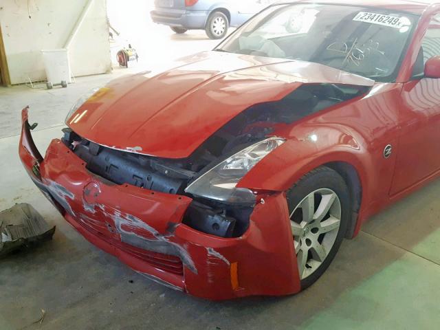 JN1AZ34DX3T118653 - 2003 NISSAN 350Z COUPE RED photo 9