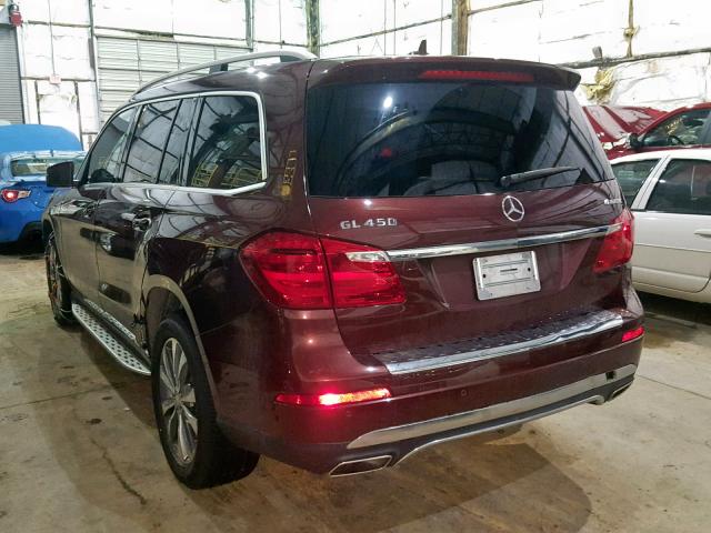 4JGDF7CE9EA414276 - 2014 MERCEDES-BENZ GL 450 4MA MAROON photo 3