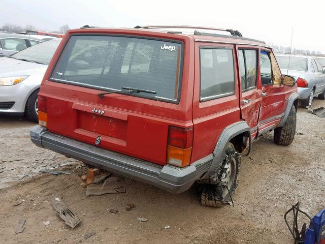 1J4FT58S1NL244308 - 1992 JEEP CHEROKEE L RED photo 4