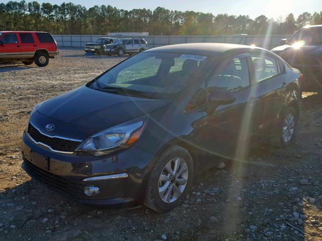 KNADN4A35G6633732 - 2016 KIA RIO EX BLUE photo 2