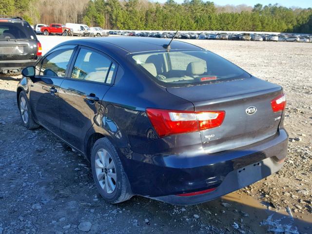 KNADN4A35G6633732 - 2016 KIA RIO EX BLUE photo 3