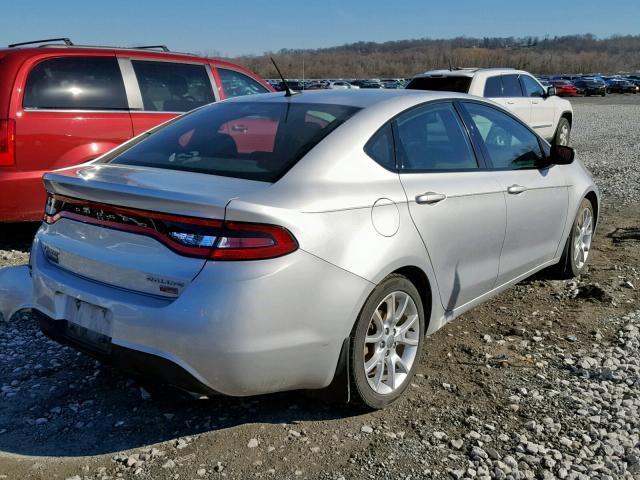 1C3CDFBH7DD235215 - 2013 DODGE DART SXT SILVER photo 4