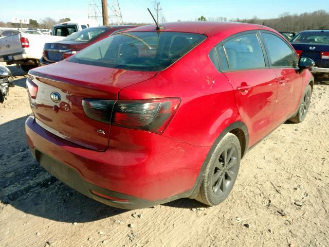 KNADN4A35E6353502 - 2014 KIA RIO EX RED photo 4