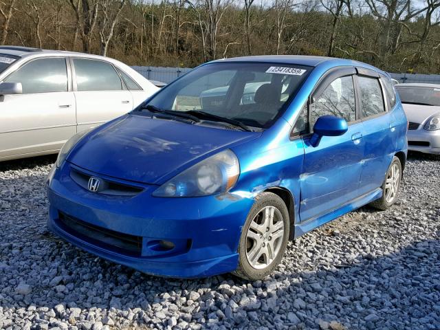 JHMGD38627S033060 - 2007 HONDA FIT S BLUE photo 2