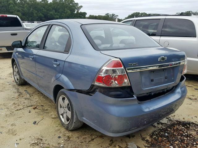KL1TD56688B006100 - 2008 CHEVROLET AVEO BASE Көк фото 3