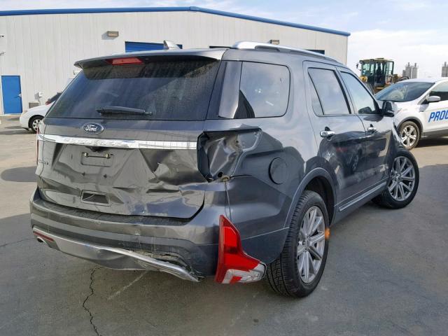 1FM5K7F82GGC13910 - 2016 FORD EXPLORER L GRAY photo 4