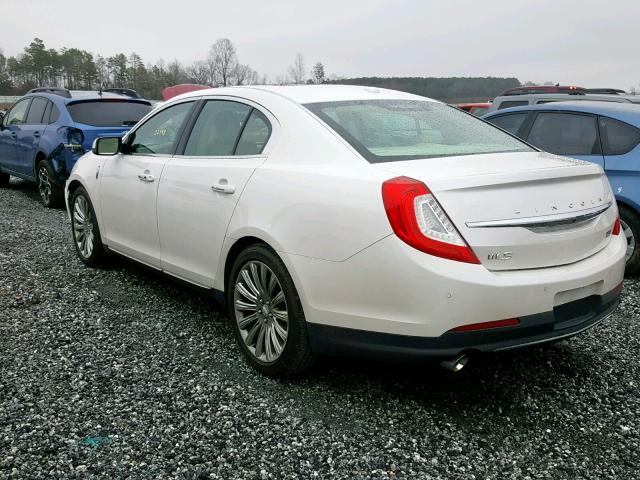 1LNHL9DK3FG607855 - 2015 LINCOLN MKS WHITE photo 3