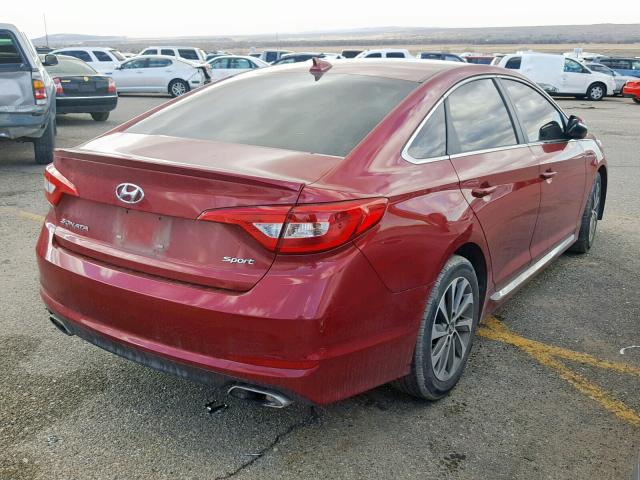 5NPE34AF8GH414082 - 2016 HYUNDAI SONATA SPO MAROON photo 4