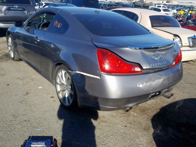 JNKCV64E58M123741 - 2008 INFINITI G37 BASE GRAY photo 3