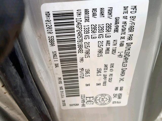 1D4GP24R57B188482 - 2007 DODGE GRAND CARA 灰色 照片 10