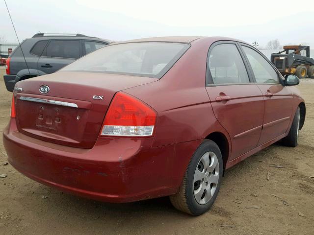 KNAFE121175440598 - 2007 KIA SPECTRA EX BURGUNDY photo 4