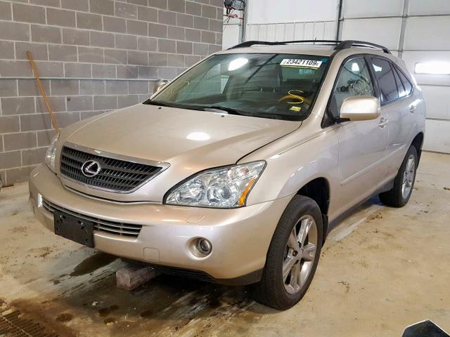 JTJHW31U872022862 - 2007 LEXUS RX 400H GOLD photo 2