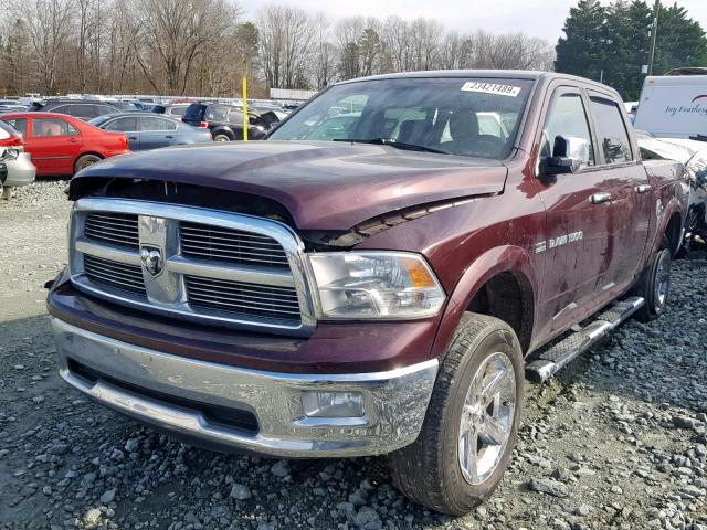 1C6RD7NT2CS147427 - 2012 DODGE RAM 1500 L BURGUNDY photo 2