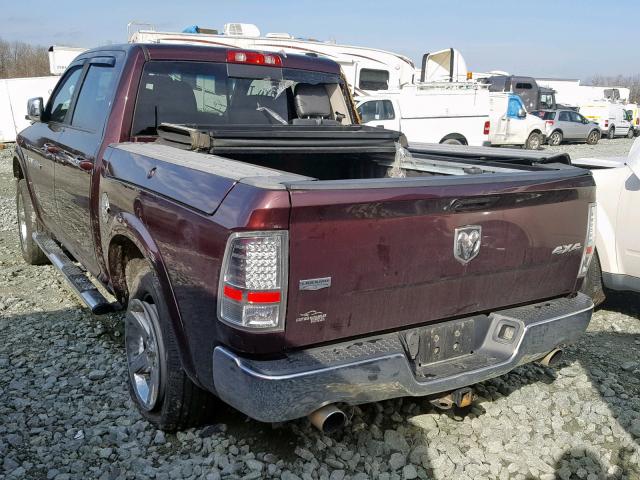 1C6RD7NT2CS147427 - 2012 DODGE RAM 1500 L BURGUNDY photo 3