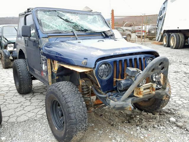 1J4FA49S51P335762 - 2001 JEEP WRANGLER / BLUE photo 1