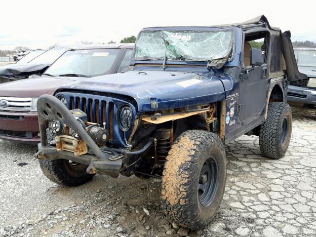 1J4FA49S51P335762 - 2001 JEEP WRANGLER / BLUE photo 2