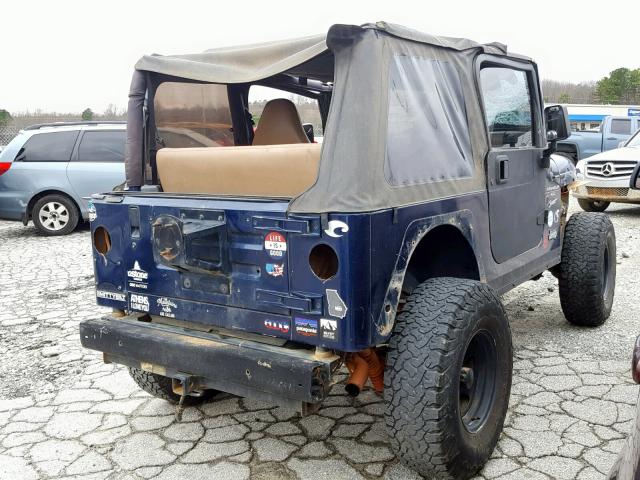 1J4FA49S51P335762 - 2001 JEEP WRANGLER / BLUE photo 4