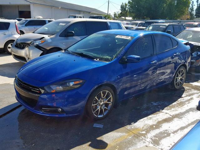 1C3CDFBB1ED741944 - 2014 DODGE DART SXT BLUE photo 2