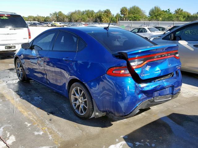 1C3CDFBB1ED741944 - 2014 DODGE DART SXT BLUE photo 3