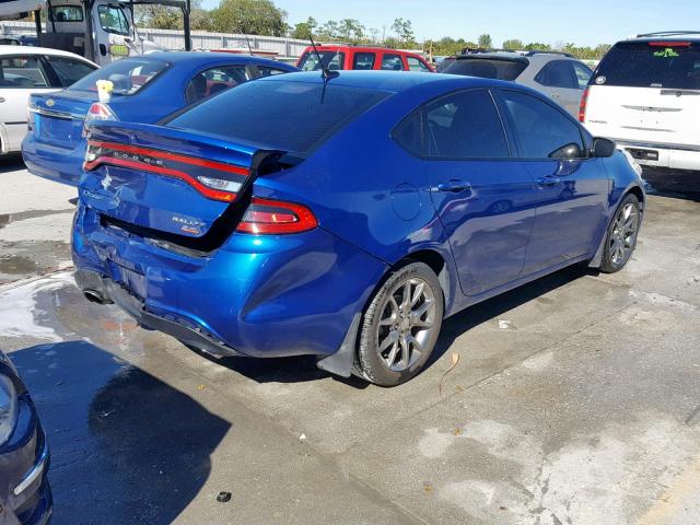 1C3CDFBB1ED741944 - 2014 DODGE DART SXT BLUE photo 4