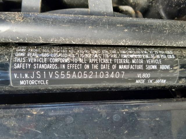 JS1VS55A052103407 - 2005 SUZUKI C50 黑色 照片 10