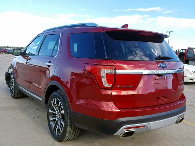 1FM5K8HT2HGA21976 - 2017 FORD EXPLORER P RED photo 3