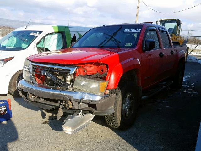 1GTDT136158251147 - 2005 GMC CANYON RED photo 2