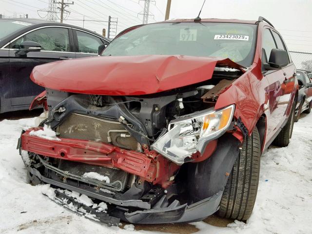 2FMDK36C08BB36147 - 2008 FORD EDGE SE RED photo 2