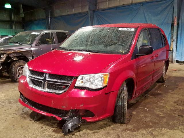 2C4RDGBG1DR664219 - 2013 DODGE GRAND CARA RED photo 2