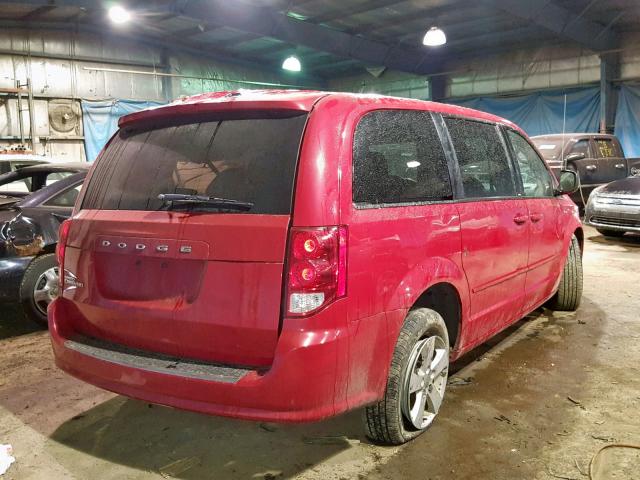 2C4RDGBG1DR664219 - 2013 DODGE GRAND CARA RED photo 4