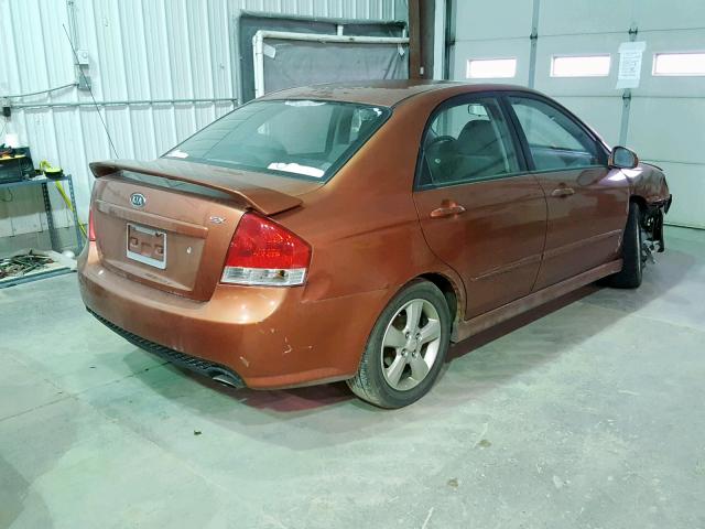 KNAFE121X85012868 - 2008 KIA SPECTRA EX ORANGE photo 4