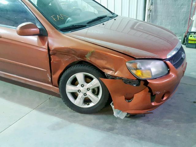 KNAFE121X85012868 - 2008 KIA SPECTRA EX ORANGE photo 9