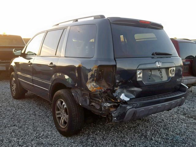 2HKYF18664H546763 - 2004 HONDA PILOT EXL GRAY photo 3