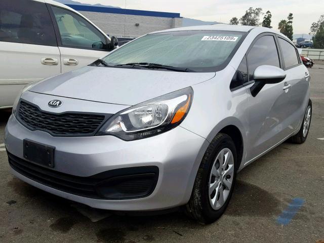 KNADM4A35E6385899 - 2014 KIA RIO LX SILVER photo 2