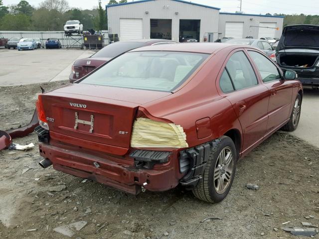 YV1RS592782694912 - 2008 VOLVO S60 2.5T MAROON photo 4