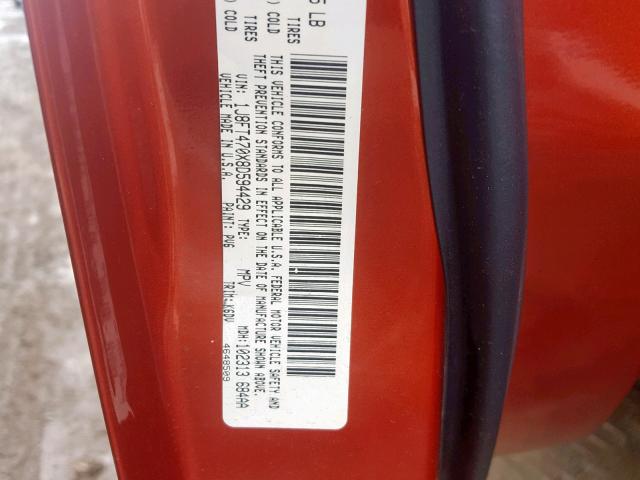 1J8FT470X8D594429 - 2008 JEEP COMPASS SP ნარინჯისფერი ფოტო 10