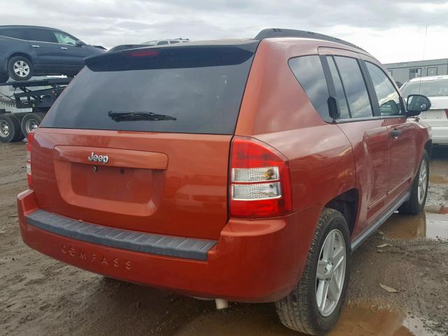 1J8FT470X8D594429 - 2008 JEEP COMPASS SP ნარინჯისფერი ფოტო 4