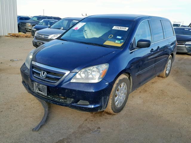 5FNRL38247B033763 - 2007 HONDA ODYSSEY LX BLUE photo 2