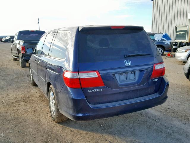 5FNRL38247B033763 - 2007 HONDA ODYSSEY LX BLUE photo 3