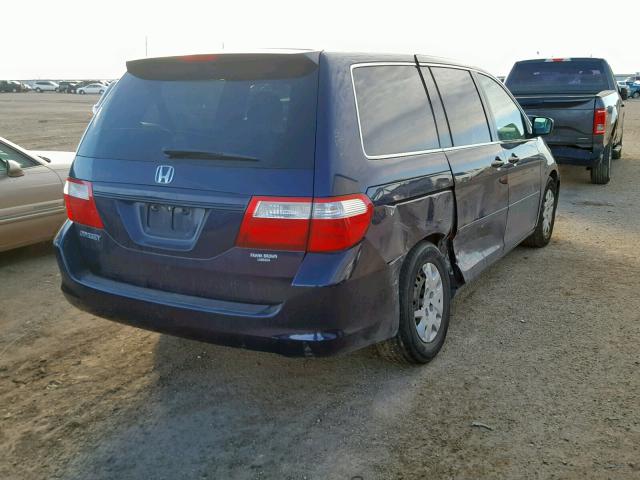 5FNRL38247B033763 - 2007 HONDA ODYSSEY LX BLUE photo 4