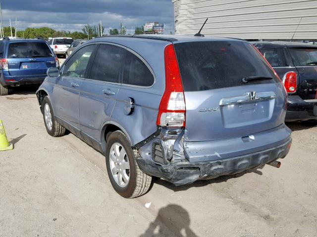 JHLRE38768C050183 - 2008 HONDA CR-V EXL BLUE photo 3