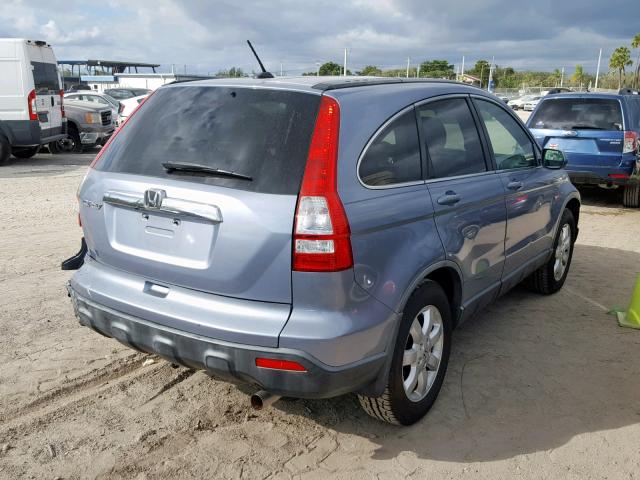 JHLRE38768C050183 - 2008 HONDA CR-V EXL BLUE photo 4