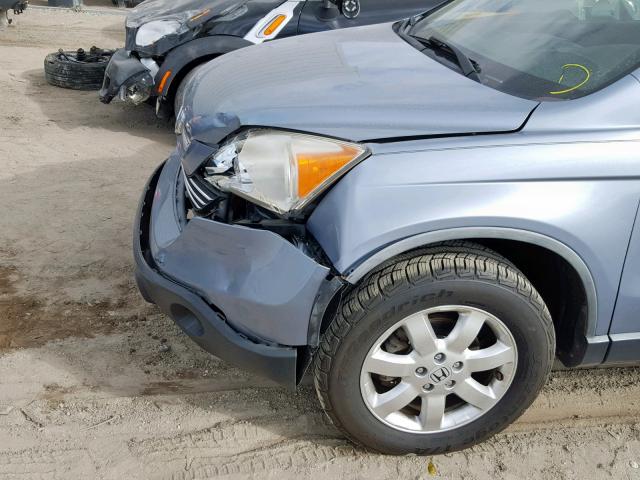 JHLRE38768C050183 - 2008 HONDA CR-V EXL BLUE photo 9